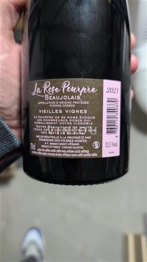 Beaujolais Vignerons Des Pierres Dorées La Rose Pourpre 2021