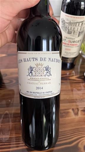 Bordeaux Bordeaux supérieur Château Pierrail Les Hauts de Naudon 2014