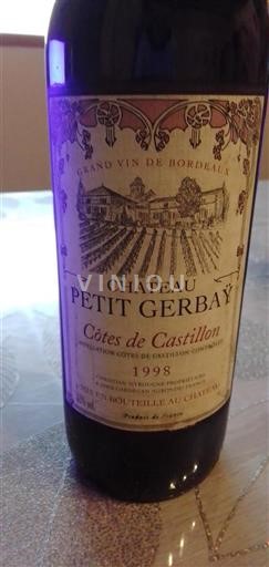 Bordeaux Määrittelemätön Château Petit Gerbay 1998