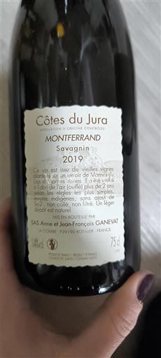 Jura Côtes du Jura Anne Et Jeanfrançois Ganevat Savagnin 2019