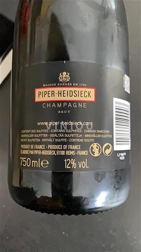 Champanhe Não especificado Piperheidsieck Não Sazonado