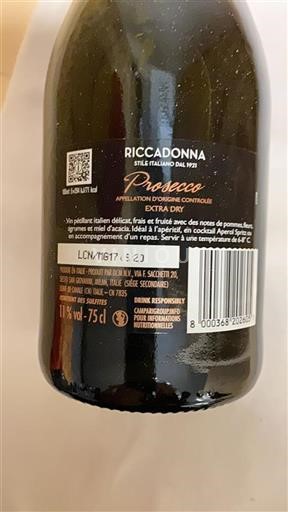 Veneto Prosecco Riccadonna Prosecco Icke årgångsbetecknad