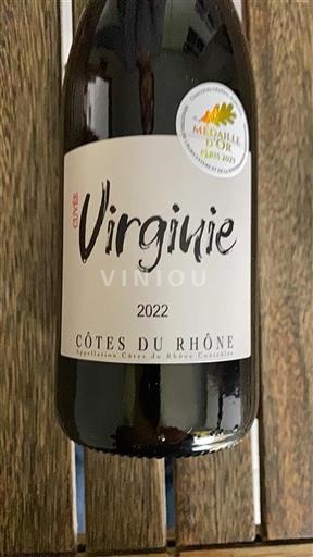 Vin Rouge sec Virginie 2022 France Vallée du Rhône Côtes-du-rhône AOC