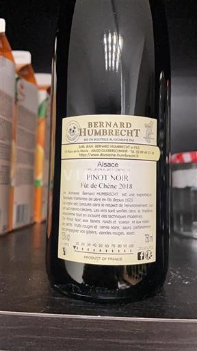 Alsace Pinot noir Bernard Humbrecht Fût de Chêne 2018