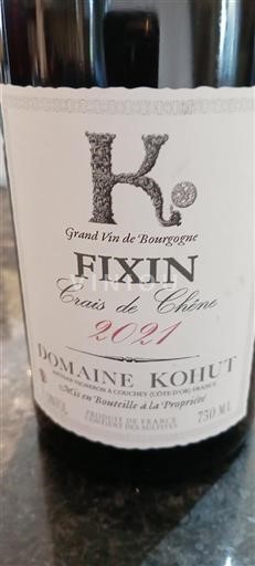 Bourgogne Fixin Grand Cru Domaine Kohut Crais de Chêne 2021