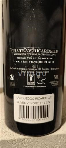 Linguadoca La Clape Château Ricardelle Vendredi XIII 2021