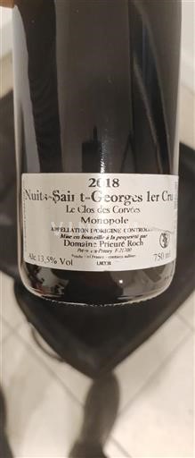 Bourgogne Ikke specificeret Premier Cru Prieure Roch Le Clos des Corvées Monopole 2018