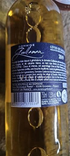 Sud-Ovest Côtes de Gascogne Guillaman D'Automne 2019