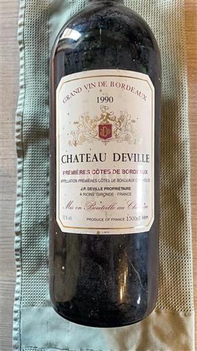 Bordeaux Premières Côtes de Bordeaux Château Deville 1990
