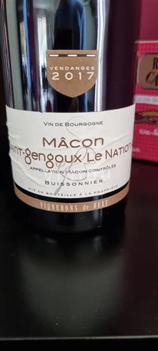 Bourgogne Mâcon et mâcon-villages Vignerons De Buxy Buissonnier 2017