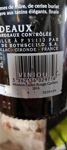 Bordeaux Mouton Cadet Rouge Cannes 2016