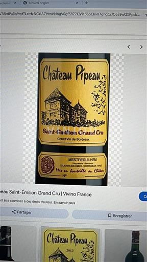 Bordeaux Saint-Émilion Grand Cru Grand Cru Château Pipeau 1995