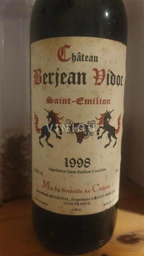 Burdeos Saint-Émilion Château Berjean Vidoc 1998