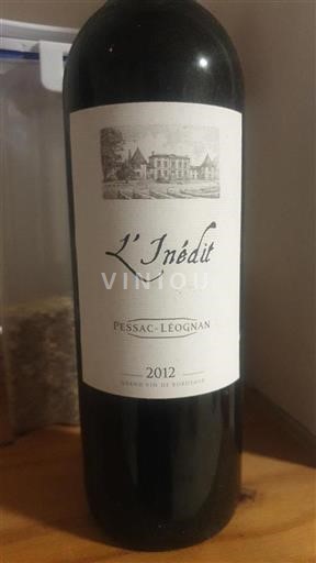 Burdeos Pessac-Léognan L'inédit 2012