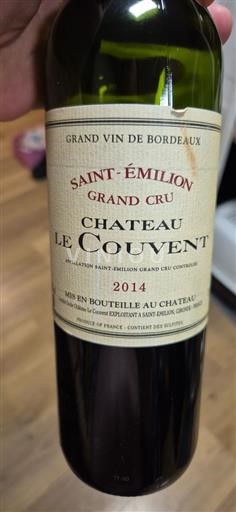 Bordeaux Saint-Émilion Grand Cru Le Couvent 2014