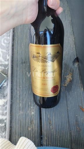 Vin Rouge sec Domaine La Pagaille 2003 France Sud-Ouest Côtes-de-duras AOC