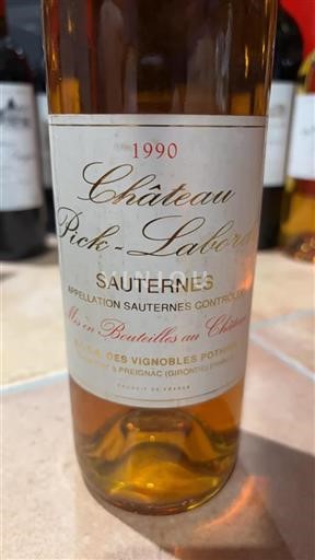Bordeaux Sauternes Château Pick Laborde 1990