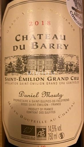 Bordeaux Saint-Émilion Grand Cru Château Barry 2018