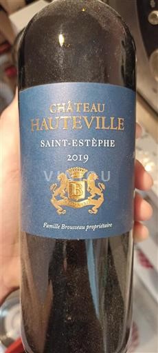Vin Rouge sec Château Hauteville 2019 France Bordeaux Saint-Estèphe