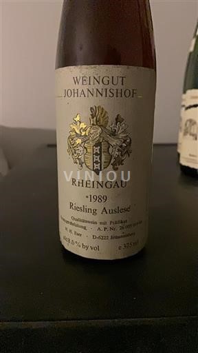 Rheingau Weingut Johannishof Riesling Auslese 1989