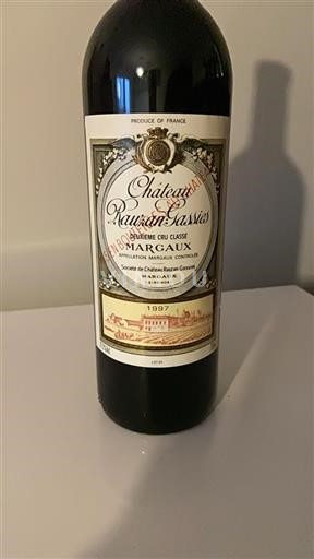 Bordeaux Margaux Deuxième Cru Classé Château Rauzan Gassies 1997