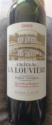 Bordeaux Pessac-Léognan Château La Louvière 2003