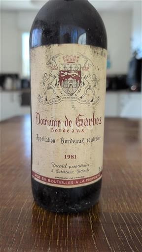 Bordeaux Château Garbes 1981