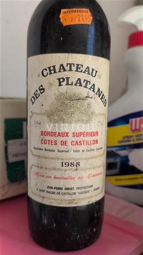 Bordeaux Bordeaux supérieur Château Des Platanes 1988