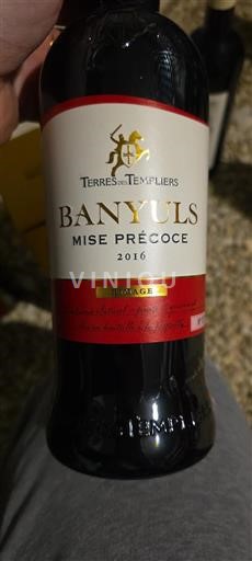 Roussillon Banyuls Terre Des Templiers Mise Précoce 2016