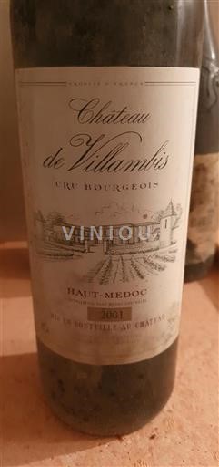 Bordeaux Haut-Médoc Cru Bourgeois Château Villambis 2001