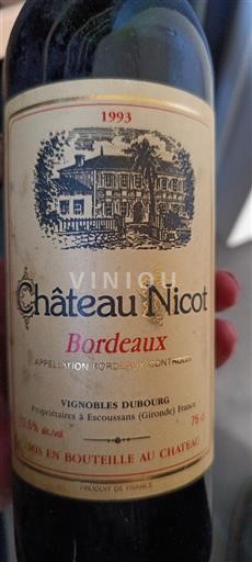 Bordeaux Château Nicot 1993