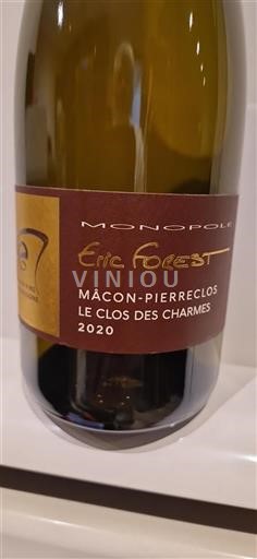 Burgundsko Mâcon a mâconské vesnice Domaine Eric Forest Le Clos des Charmes 2020