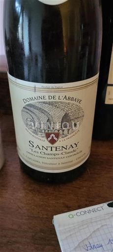Vin Rouge sec Les Champs-Claude Domaine L'Abbaye 1993 France Bourgogne Santenay