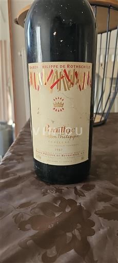 Bordeaux Pauillac Baron Philippe De Rothschild 1987