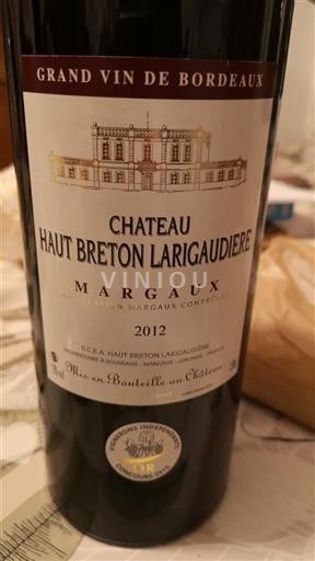 Bordeaux Margaux Château Hautbreton Larigaudière 2012