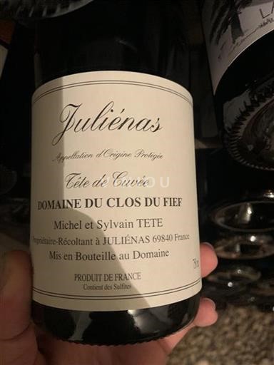 Beaujolais Juliénas Domaine Clos Du Fief Tête de 2019