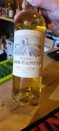 Vin Blanc moelleux Château Daros Malfourat 2016 France Sud-Ouest Monbazillac