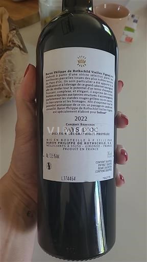 Languedoc-Roussillon Pays d'Oc Baron Philippe De Rothschild Vielles Vignes 2022