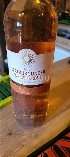Baden Not Specified Spätburgunder Weissherbst 2016