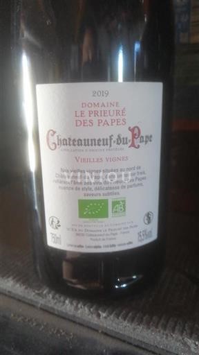 Rhônevallei Châteauneuf-du-Pape Domaine Le Prieuré Des Papes Vieilles Vignes 2019