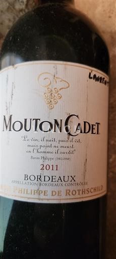 Burdeos Bordeaux Baron Philippe De Rothschild Mouton Cadet 2011