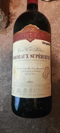 Bordeaux Bordeaux Supérieur Chantet Blanc 2007