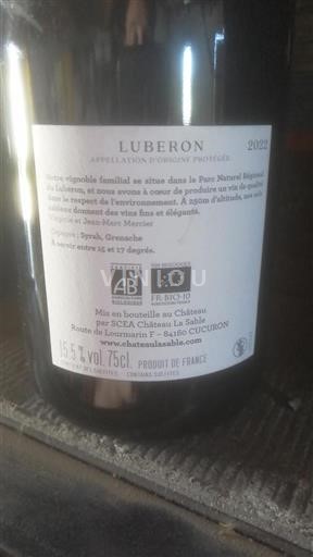 Rhône Valley Luberon Château La Sable 2022