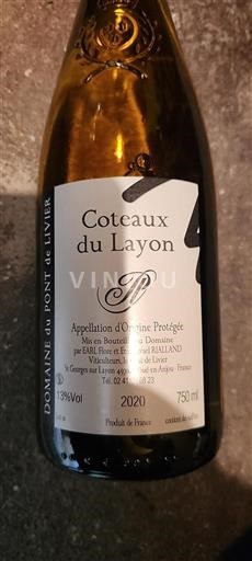 Valle del Loira Coteaux-du-Layon Domaine Pont De Livier 2020