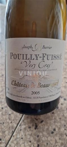 Burgundija Pouilly-fuissé Domaine Beauregard Vers Cras 2005