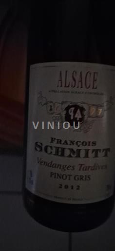 Alsace François Schmitt Vendanges Tardives 2012