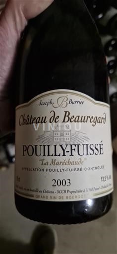 Burgundija Pouilly-fuissé Domaine Beauregard La Maréchaude 2003