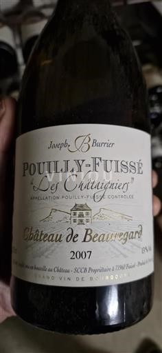 Burgundija Pouilly-fuissé Grand Cru Domaine Beauregard Les Châtaigniers 2007