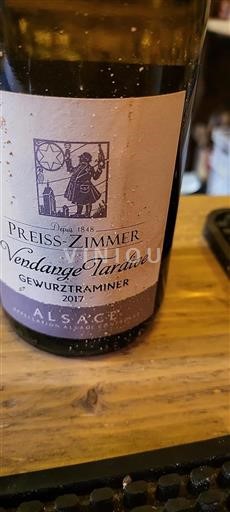 Alsace Preisszimmer Vendange Tardive 2017