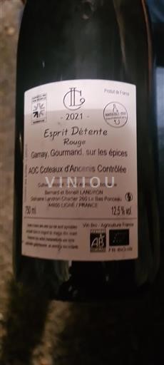 Vallée de la Loire Coteaux-d'ancenis Bernard Et Benoit Landron Esprit Détente 2021